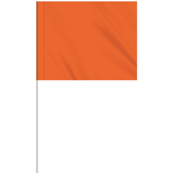 1-Color 4" x 5" Custom Marking Flag w/ 18" Fiberglass Staff... from ASI 80228 Quinn