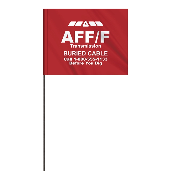 1-Color 4" x 5" Custom High Gloss Polyethylene Marking Flag w/... from ASI 80228 Quinn