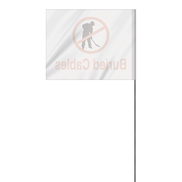 2-Color 4" x 5" Custom High Gloss Polyethylene Marking Flag w/... from ASI 80228 Quinn