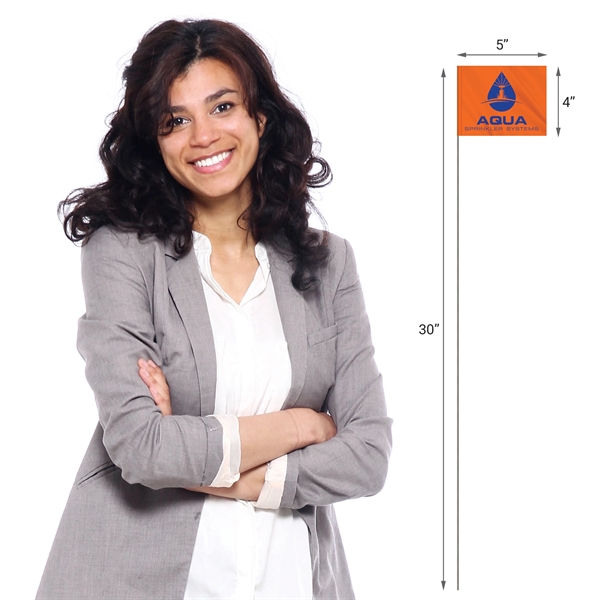 1-Color 4" x 5" Custom High Gloss Polyethylene Marking Flag w/... from ASI 80228 Quinn