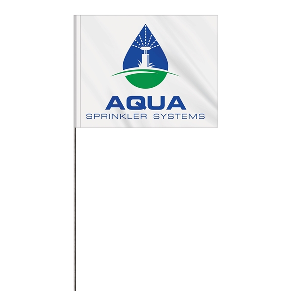 2-Color 4" x 5" Custom High Gloss Polyethylene Marking Flag w/... from ASI 80228 Quinn