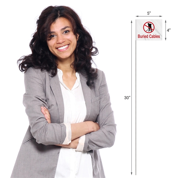 2-Color 4" x 5" Custom High Gloss Polyethylene Marking Flag w/... from ASI 80228 Quinn