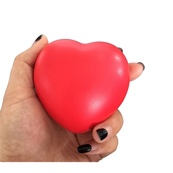 Heart shape stress reliever ball with 1c1p sticker imprint... from ASI 37218 Athena Promo (tm)