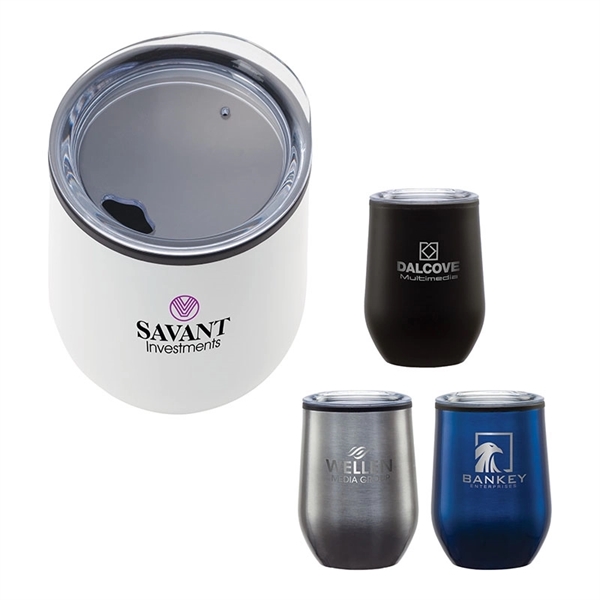 3.5" x 4.75" x 3.5" stainless steel 12-ounce wine tumbler with... from ASI 67866 Logomark/Valumark