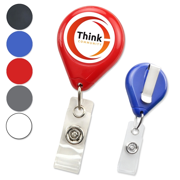 Oversize plastic custom badge reel features an extra large imprint area... from ASI 79898 Promovision / PROMOVISION