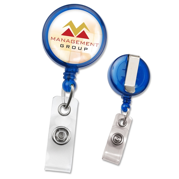 MaxLabel custom badge reels feature an extra large imprint area for... from ASI 79898 Promovision / PROMOVISION
