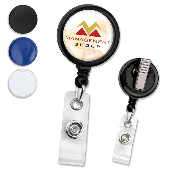 MaxLabel custom badge reels feature an extra large imprint area for... from ASI 79898 Promovision / PROMOVISION