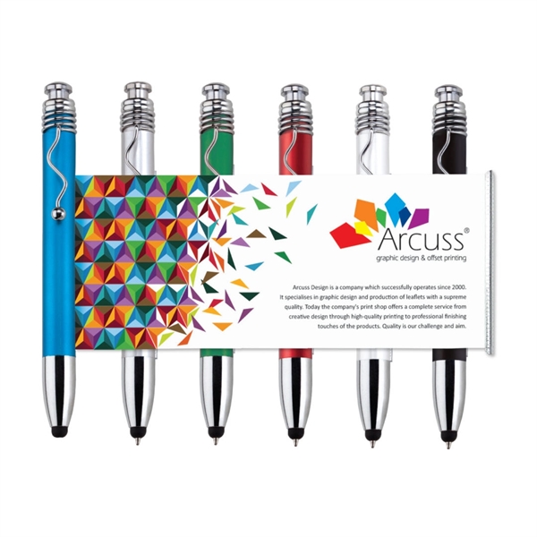 Ballpoint banner pen with Stylus and swizzle clip.... from ASI 84592 St Regis Group