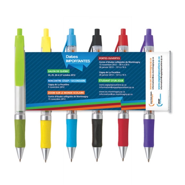 Combination ballpoint pen and full color pullout ad sheet with comfort... from ASI 84592 St Regis Group