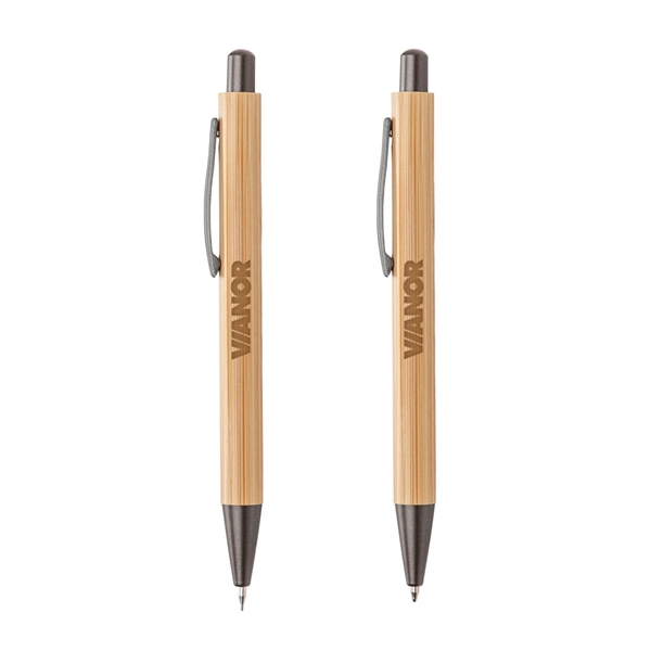 Lucky Clicker Bamboo Pen & Pencil Set features all-natural eco-friendly bamboo... from ASI 84592 St Regis Group