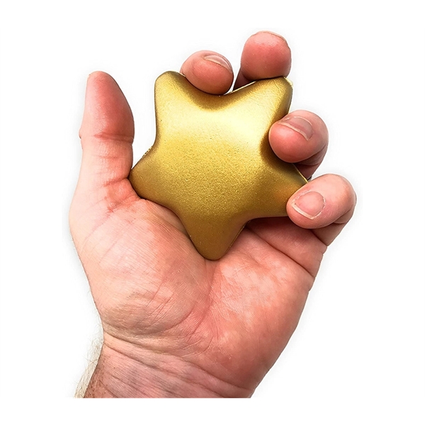 Star shaped stress reliever ball with 1c1p sticker imprint... from ASI 37218 Athena Promo (tm)