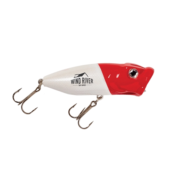 2 1/2" popper fishing lure with open mouth fish head, eyes... from ASI 63549 Jornik Manufacturing Corp