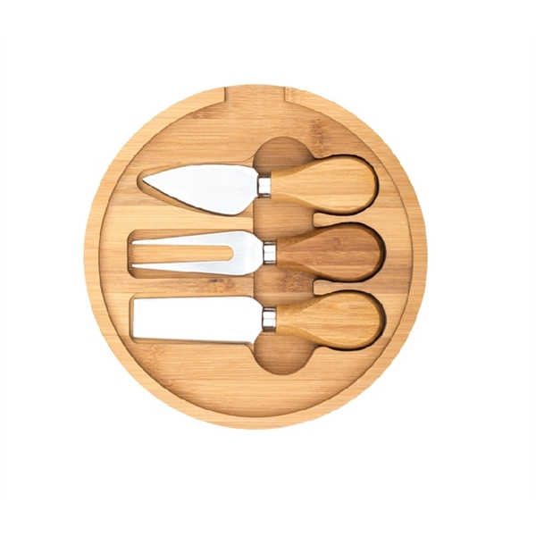 Bamboo mini cheese knife set plus laser engraved on 1 location... from ASI 37218 Athena Promo (tm)