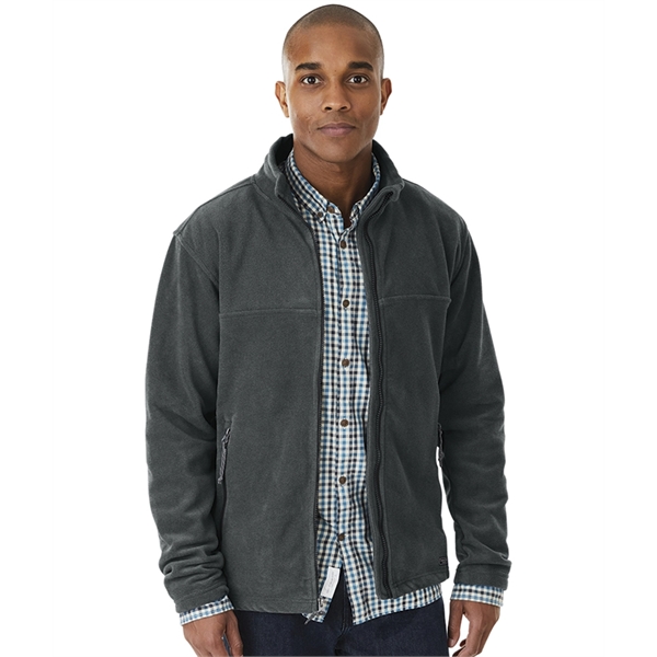 Men's anti-pill fleece jacket with stand up collar and gray contrast... from ASI 44620 Charles River Apparel