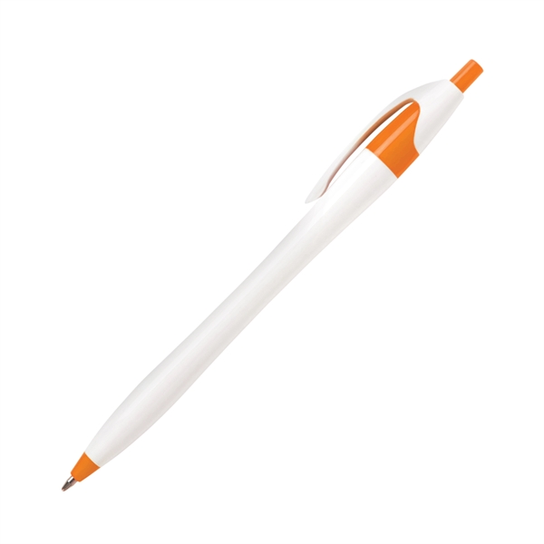 White plastic ballpoint click action pen.... from ASI 68190 Lungsal / Lungsal