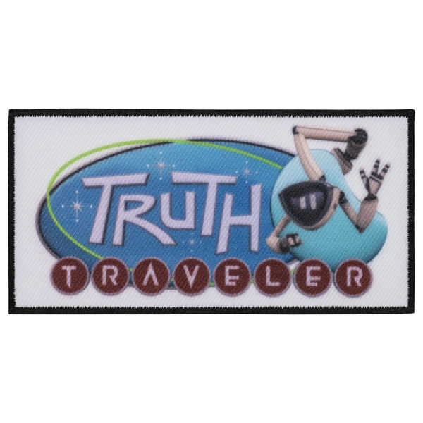 Satin polyester custom patches in assorted shapes and sizes with merrowed... from ASI 52263 EMT / EMT