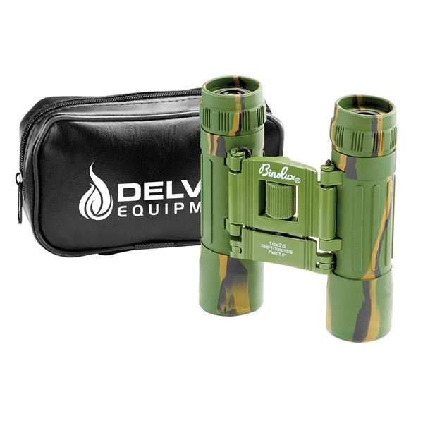 10 x 25 camouflage  armored roof prism binocular with green... from ASI 46170 Compass Industries Inc