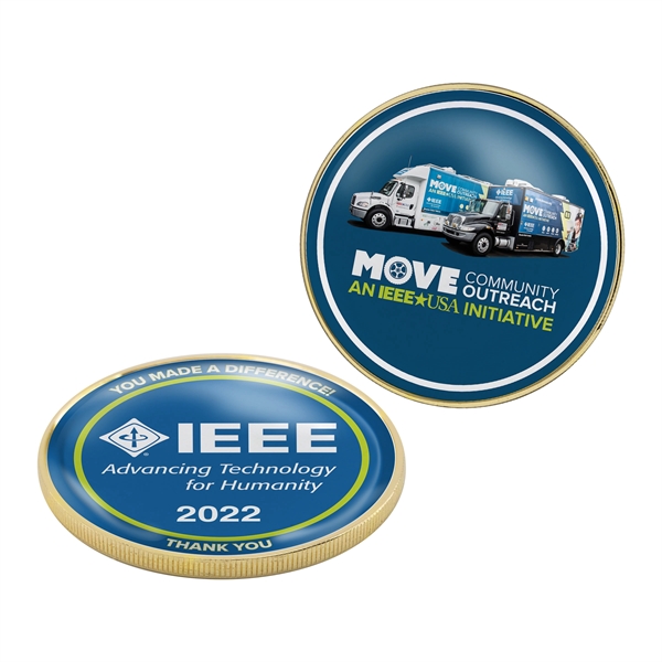 2.5" die cast alloy challenge coins with simple border edge.... from ASI 52263 EMT / EMT EASY