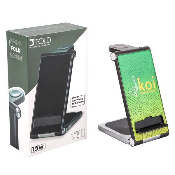 3-in-1 wireless charger for most wireless charged products... from ASI 61966 HPG / HandStands HPG Gold