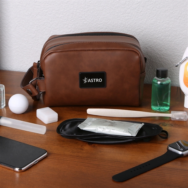 A stylish leather dopp kit to carry toiletries.... from ASI 61966 HPG / OrigAudio HPG Gold