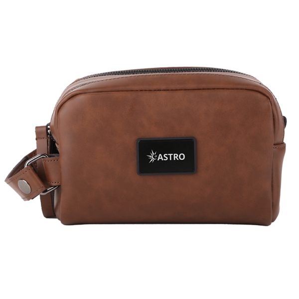 A stylish leather dopp kit to carry toiletries.... from ASI 61966 HPG / OrigAudio HPG Gold