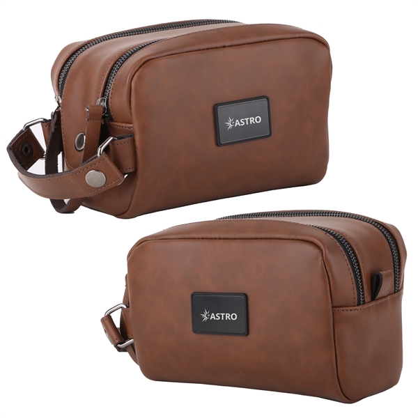 A stylish leather dopp kit to carry toiletries.... from ASI 61966 HPG / OrigAudio HPG Gold