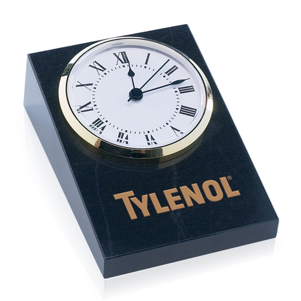 Black large wedge marble clock... from ASI 84592 St Regis Group