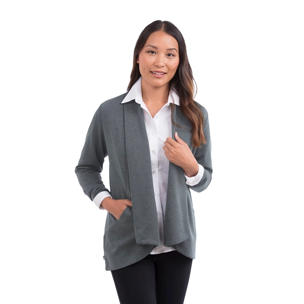 Women's knit blazer made with a distinctive shawl collar, tapered waist... from ASI 66887 PCNA / Trimark