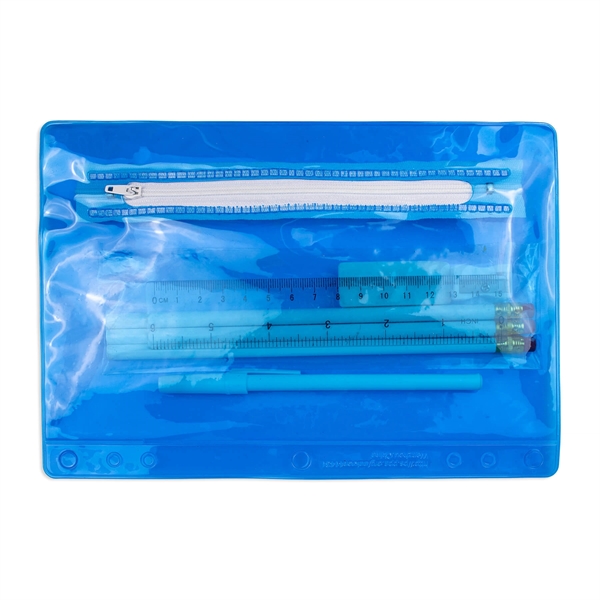 6.25"H x 9.25"W Clear zippered School kit includes pencils, stick pen,... from ASI 54040 Fey Promo / Fey Binders and Organization Solutions