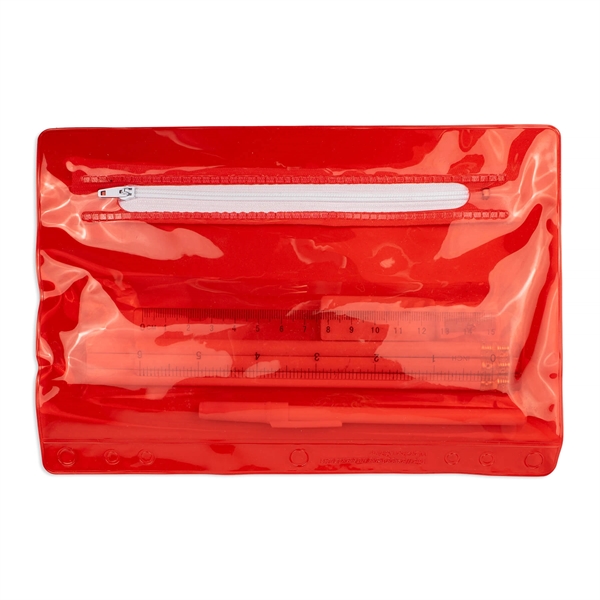 6.25"H x 9.25"W Clear zippered School kit includes pencils, stick pen,... from ASI 54040 Fey Promo / Fey Binders and Organization Solutions