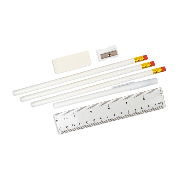 6.25"H x 9.25"W Clear zippered School kit includes pencils, stick pen,... from ASI 54040 Fey Promo / Fey Binders and Organization Solutions