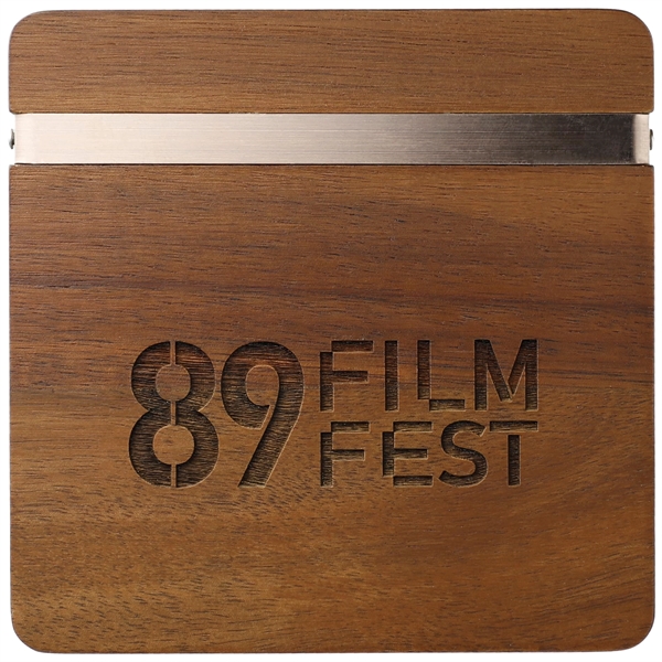 Beverage coasters made of acacia wood and metal.... from ASI 66887 PCNA / Leed’s