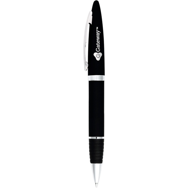 Twist action ballpoint pen with black ink. chrome contrast accents and... from ASI 66887 PCNA / Leeds