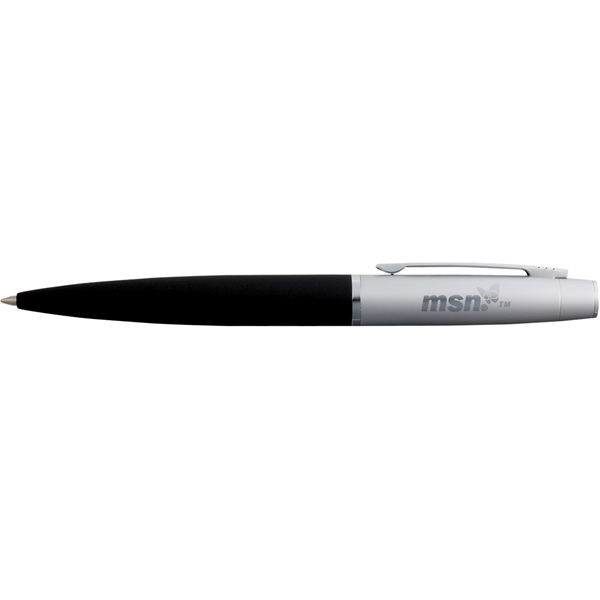 Twist-action ballpoint pen with black ink and rubber coated bottom barrel.... from ASI 66887 PCNA / Leeds