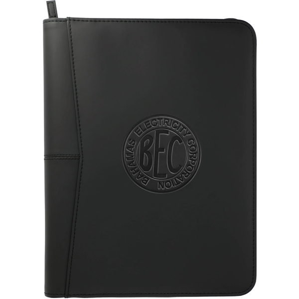 Zippered portfolio with 1" three-ring binder, writing pad, organization panel, business... from ASI 66887 PCNA / Leeds