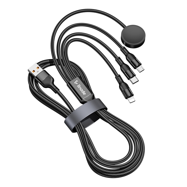 A 4-in-1 charging cable that includes an Apple Watch attachment.... from ASI 91435 Tomax USA / Tomax