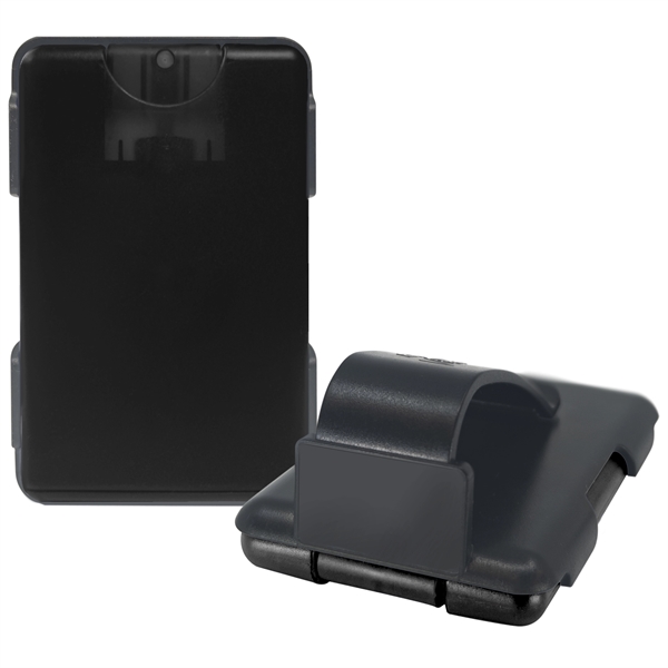 Credit card sized hand sanitizer spray that clips onto an automotive... from ASI 90807 Tekweld