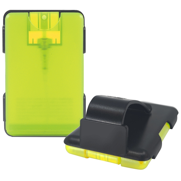 Credit card sized hand sanitizer spray that clips onto an automotive... from ASI 90807 Tekweld