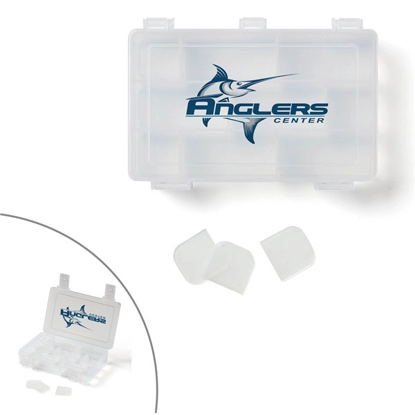 6" x 4" x 1.25" clear plastic hinged tackle or toolbox... from ASI 63549 Jornik Manufacturing Corp / Jornik