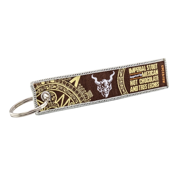 Embroidered woven strap keychain in assorted sizes and colors with split... from ASI 52263 EMT / EMT EASY