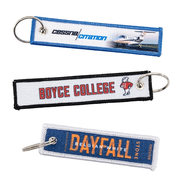 Embroidered strap key tag in assorted sizes and colors with split... from ASI 52263 EMT / EMT EASY