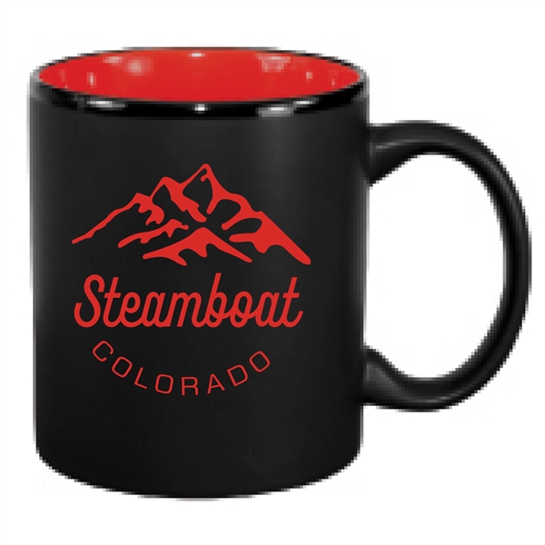 11 oz. ceramic mug with two tone C-handle and black matte... from ASI 74245 Nordic Co Inc / Nordic Nordic Promos
