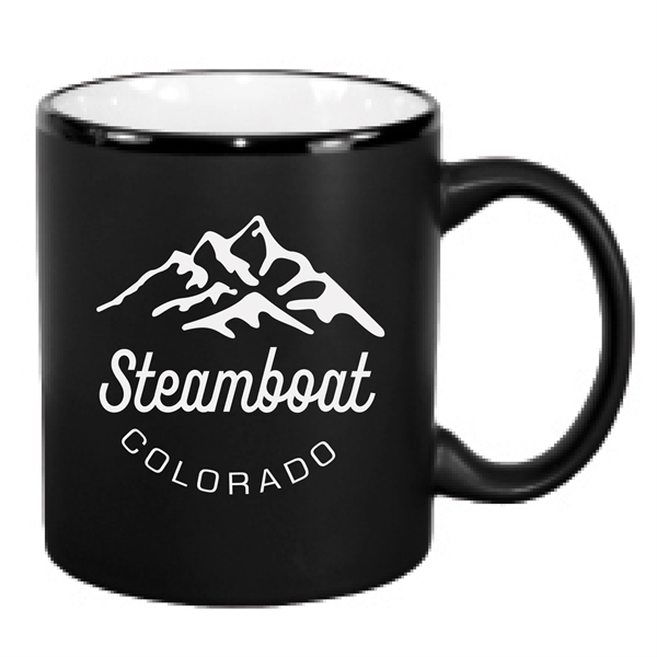 11 oz. ceramic mug with two tone C-handle and black matte... from ASI 74245 Nordic Co Inc / Nordic Nordic Promos