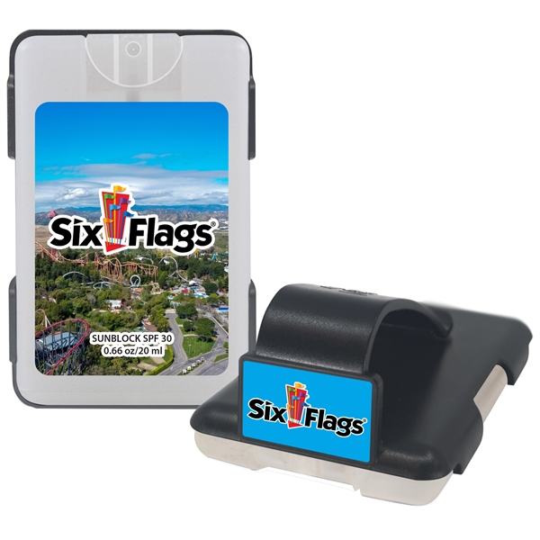 Credit card sized SPF 30 sunscreen spray that clips onto automotive... from ASI 90807 Tekweld