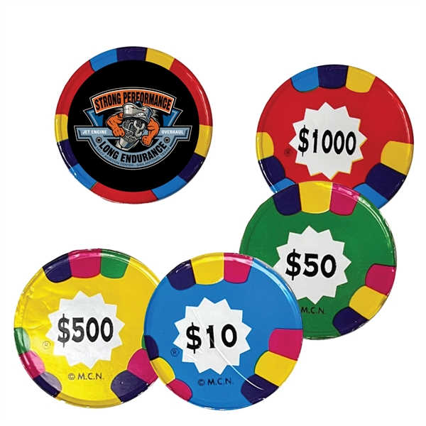 Foil wrapped chocolate poker chips.... from ASI 61125 Hit Promotional Products / Hit®
