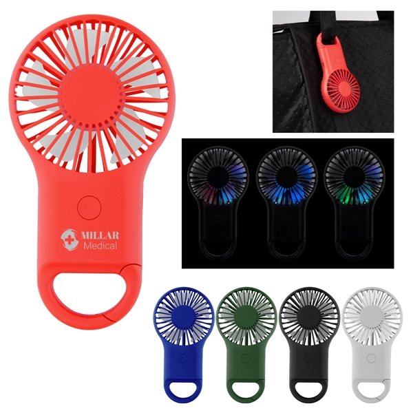 Rechargeable handheld fan with carabiner.... from ASI 61125 Hit Promotional Products / Hit®