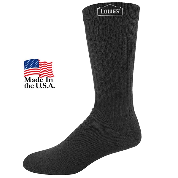 USA Made Unisex crew length cotton socks with full cushion foot... from ASI 90160 Suntex Industries