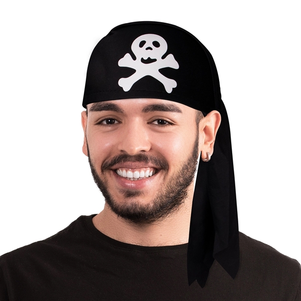 Costume pirate skull cap with sewn-in Jolly Roger skull-and-crossbones design.... from ASI 42016 Brighter Promotions Inc
