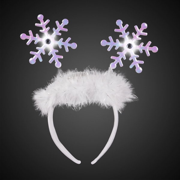 Snowflake headbopper with silver tinsel accents, springy snowflakes and flashing white... from ASI 42016 Brighter Promotions Inc