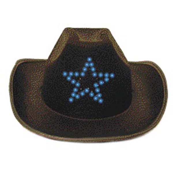 Cowboy hat with a fiber-optic LED flashing star.... from ASI 42016 Brighter Promotions Inc
